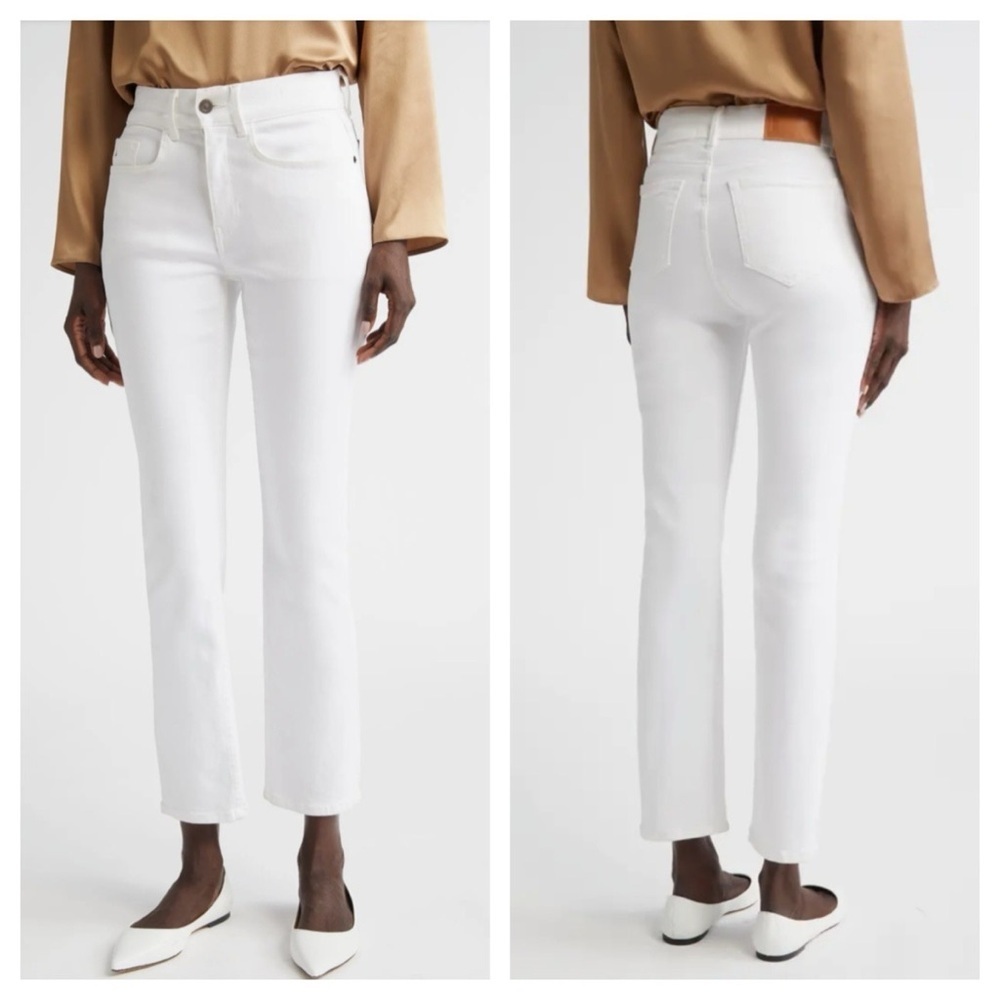 leg LAFAYETTE 148 Reeve High Waist Straight Leg Ankle Jeans White Size 32